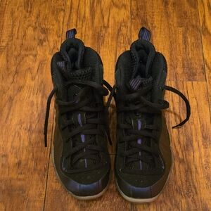 Kids High-Top Sneakers in Black and Purple